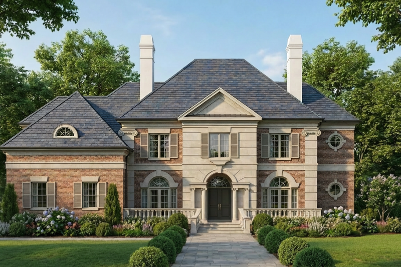 Home Plan - Exterior - Front Elevation 3 for Classical House Plan #119-113 - 4 bed, 4.5 bath