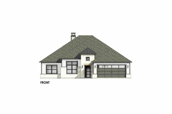 Exterior - Front Elevation 5 for Prairie House Plan #1096-102 - 4 bed, 2 bath