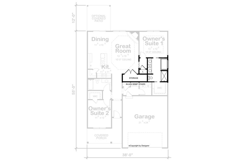 Dream House Plan - Floor Plan - Other Floor for Farmhouse House Plan #20-2355 - 2 bed, 2 bath