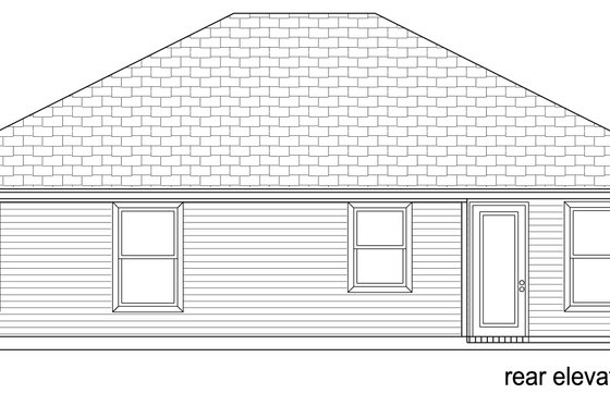 Exterior - Rear Elevation for Craftsman House Plan #84-575 - 2 bed, 1 bath