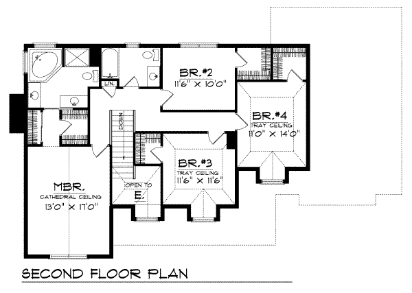 Dream House Plan - Country Floor Plan - Upper Floor Plan #70-348