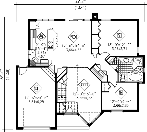 Dream House Plan - Floor Plan - Main Floor Plan #25-1097