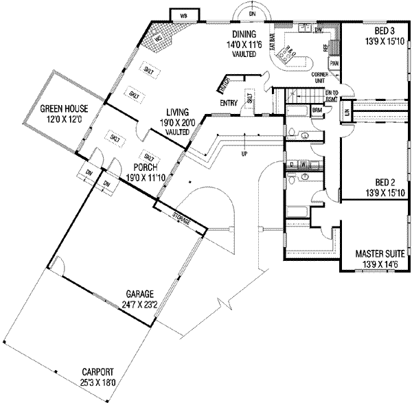 Dream House Plan - Ranch Floor Plan - Main Floor Plan #60-509