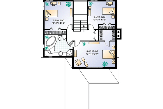 Floor Plan - Upper Floor for Country House Plan #23-259 - 3 bed, 2.5 bath