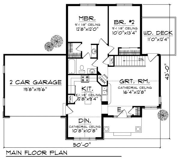 Cottage Floor Plan - Main Floor Plan #70-857