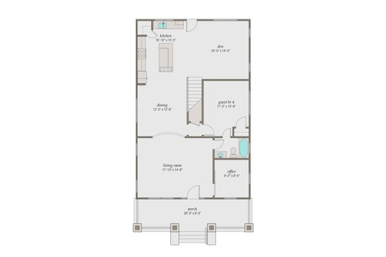 Floor Plan - Main Floor for Craftsman House Plan #461-48 - 4 bed, 3 bath