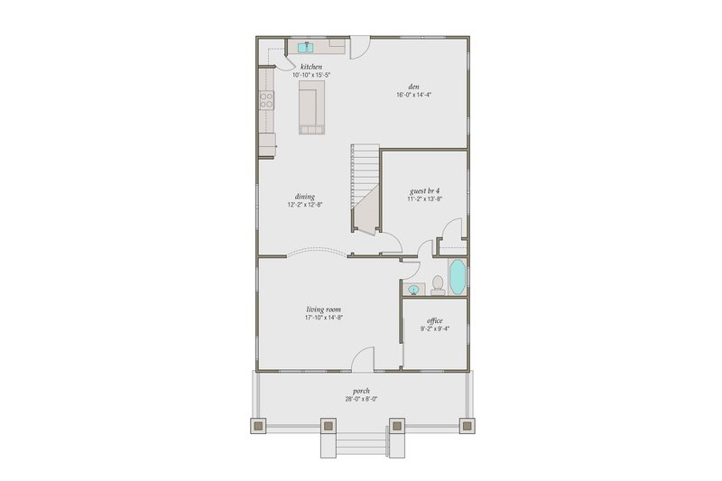 House Plan Design - Floor Plan - Main Floor for Craftsman House Plan #461-48 - 4 bed, 3 bath
