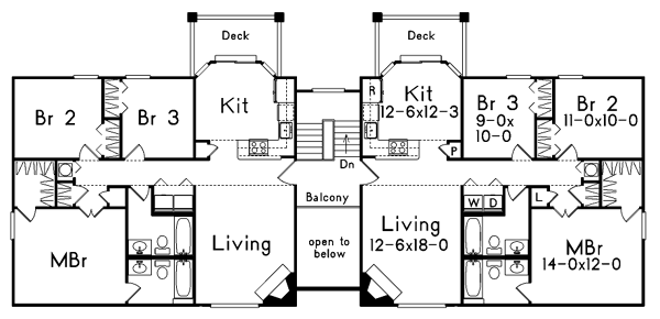 Architectural House Design - European Floor Plan - Upper Floor Plan #57-144
