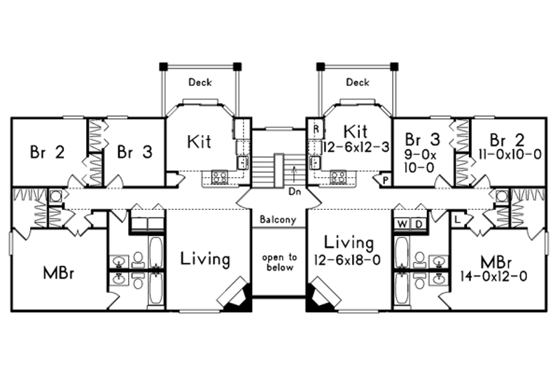 Dream House Plan - Floor Plan - Upper Floor for European House Plan #57-144 - 3 bed, 2 bath