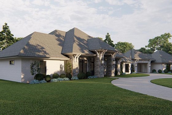 Exterior - Other Elevation for European House Plan #923-279 - 4 bed, 4.5 bath