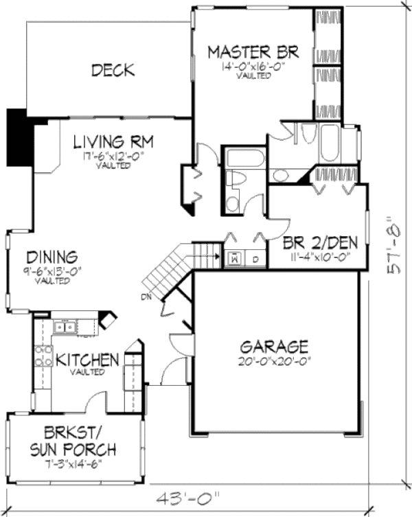 Dream House Plan - Bungalow Floor Plan - Main Floor Plan #320-386