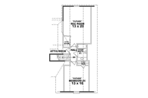 Floor Plan - Upper Floor for Traditional House Plan #81-516 - 3 bed, 2 bath