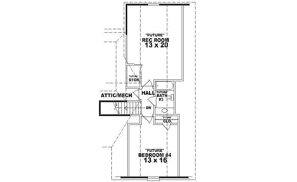 Traditional Floor Plan - Upper Floor Plan #81-516