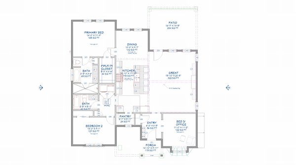 Farmhouse Floor Plan - Main Floor Plan #1109-16