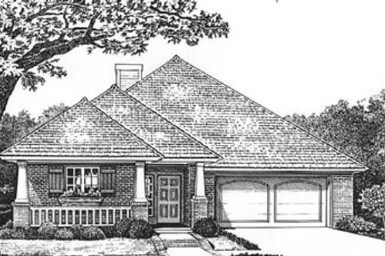 Exterior - Front Elevation for Southern House Plan #310-574 - 3 bed, 2 bath