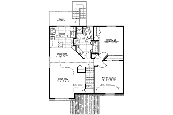 Floor Plan - Upper Floor for European House Plan #138-182 - 2 bed, 1 bath