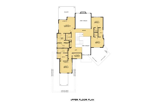 Floor Plan - Upper Floor for Contemporary House Plan #1066-140 - 6 bed, 6.5 bath