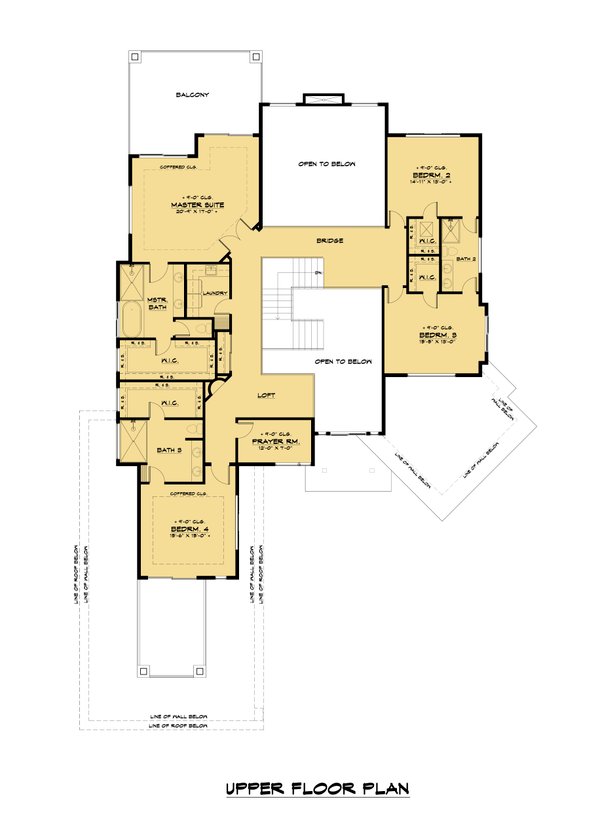 Contemporary Floor Plan - Upper Floor Plan #1066-140