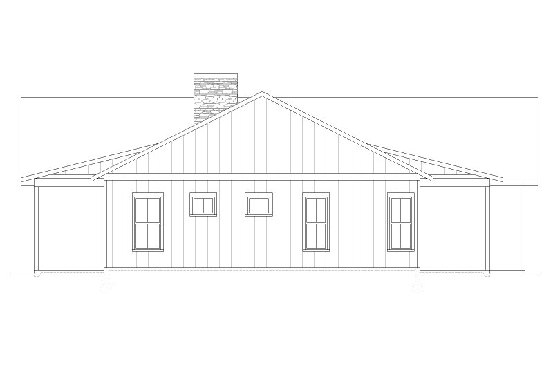 Architectural House Design - Exterior - Other Elevation for Ranch House Plan #1105-19 - 4 bed, 2 bath