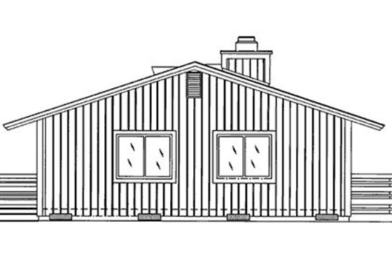 Exterior - Rear Elevation for Cabin House Plan #320-404 - 3 bed, 1 bath