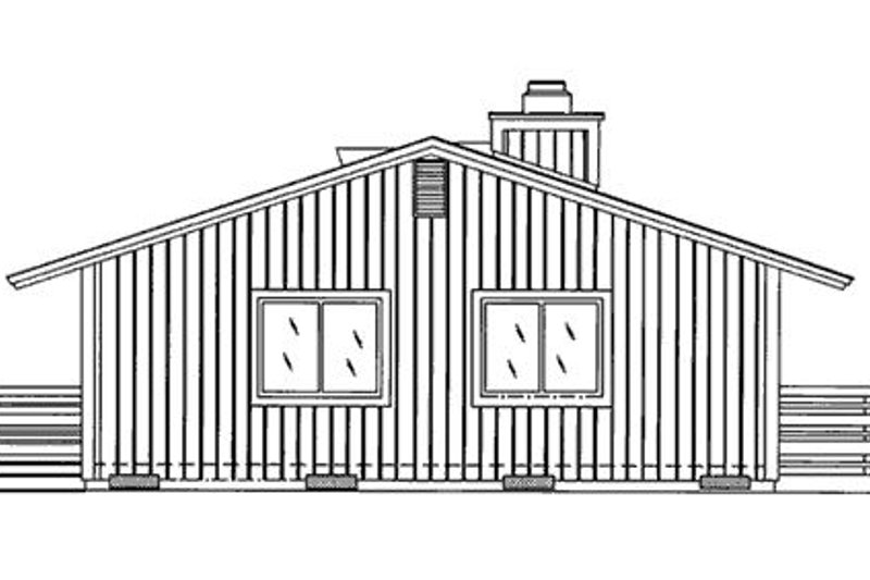 Home Plan - Exterior - Rear Elevation for Cabin House Plan #320-404 - 3 bed, 1 bath