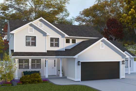 Exterior - Front Elevation 4 for Farmhouse House Plan #1060-407 - 4 bed, 3.5 bath