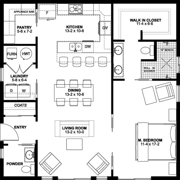 House Blueprint - Farmhouse Floor Plan - Main Floor Plan #126-176