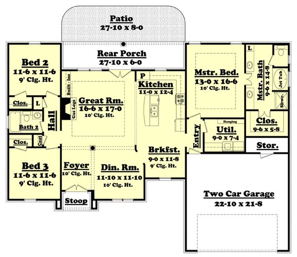 House Plan Design - European Floor Plan - Main Floor Plan #430-52