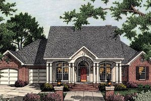 Southern Exterior - Front Elevation Plan #406-105