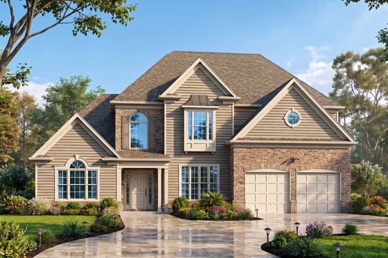 Exterior - Front Elevation 3 for Traditional House Plan #54-730 - 4 bed, 2.5 bath