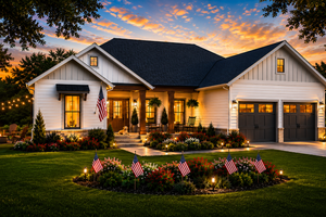 Exterior - Front Elevation for Farmhouse House Plan #21-493 - 3 bed, 2 bath