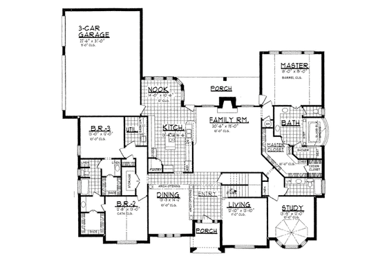 Floor Plan - Upper Floor for European House Plan #62-134 - 5 bed, 4 bath