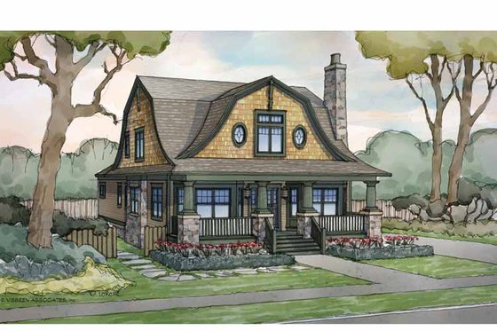 Exterior - Front Elevation 4 for Colonial House Plan #928-241 - 4 bed, 3 bath