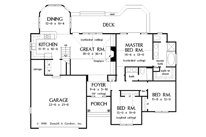 Home Plan - Floor Plan - Main Floor for Ranch House Plan #929-342 - 3 bed, 2 bath