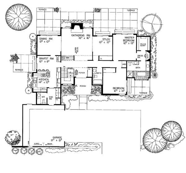 House Blueprint - Contemporary Floor Plan - Main Floor Plan #72-780