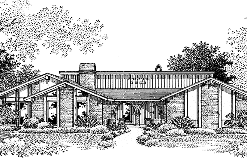 Architectural House Design - Exterior - Front Elevation Plan #45-471