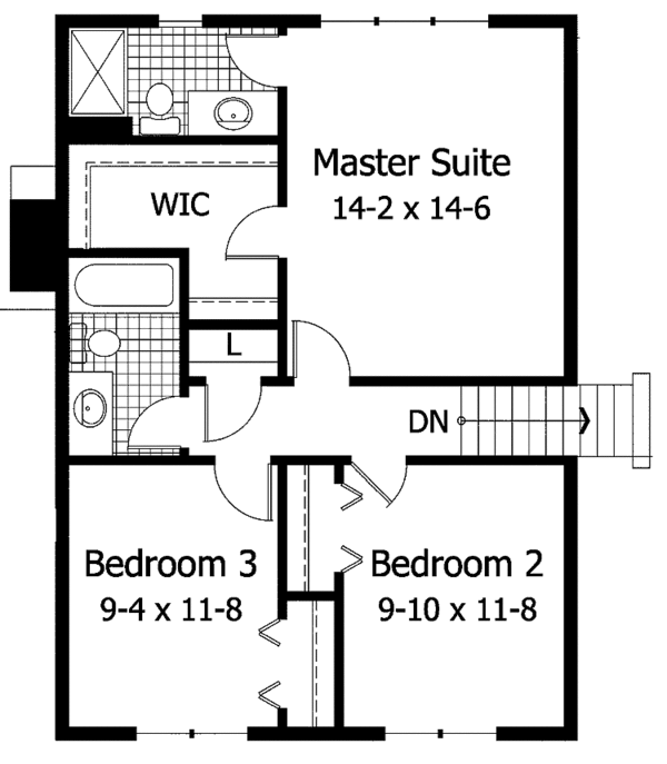 House Blueprint - Colonial Floor Plan - Upper Floor Plan #51-718