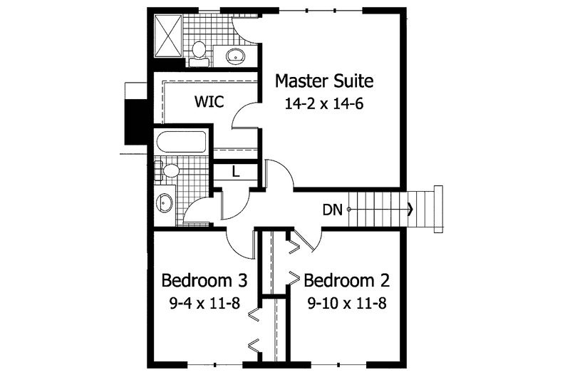 Dream House Plan - Floor Plan - Upper Floor for Colonial House Plan #51-718 - 3 bed, 2.5 bath