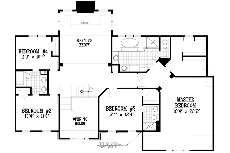 Home Plan - Floor Plan - Upper Floor for European House Plan #953-51 - 4 bed, 3.5 bath