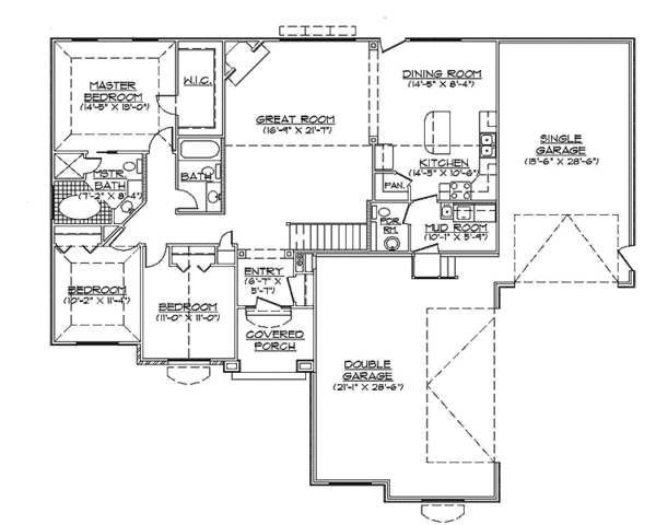 House Design - Traditional Floor Plan - Main Floor Plan #945-85