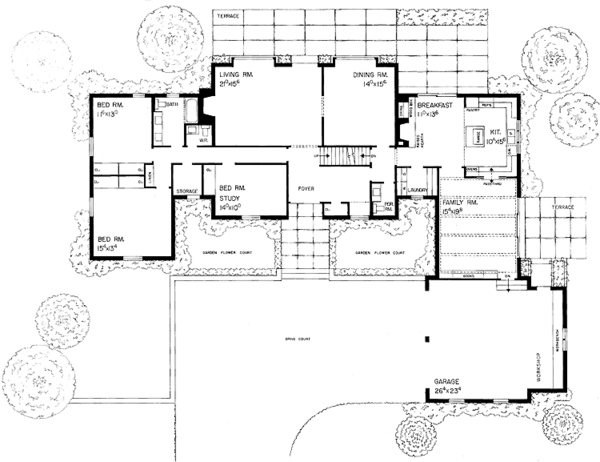 House Plan Design - Country Floor Plan - Main Floor Plan #72-498