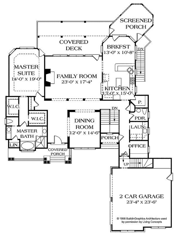 House Plan Design - Craftsman Floor Plan - Main Floor Plan #453-230