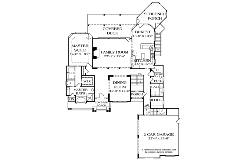Dream House Plan - Floor Plan - Main Floor for Craftsman House Plan #453-230 - 4 bed, 3.5 bath