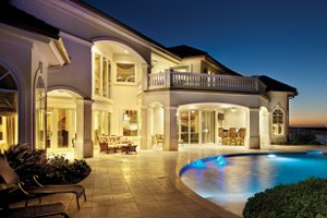 Exterior - Rear Elevation 1 for Mediterranean House Plan #930-442 - 5 bed, 6 bath