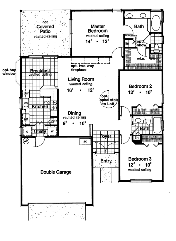 House Plan Design - Mediterranean Floor Plan - Main Floor Plan #417-539