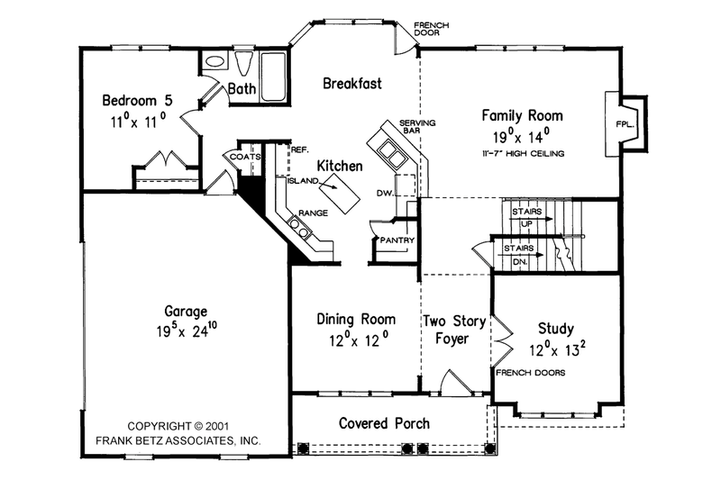Home Plan - Floor Plan - Main Floor 1 for Colonial House Plan #927-953 - 5 bed, 3 bath