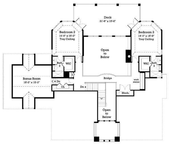 Dream House Plan - Country Floor Plan - Upper Floor Plan #930-243