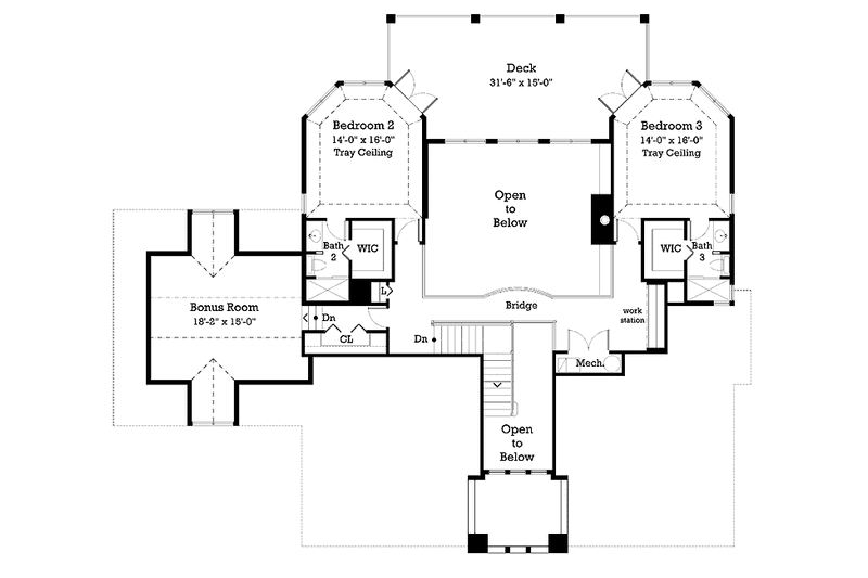 Home Plan - Floor Plan - Upper Floor for Country House Plan #930-243 - 3 bed, 3.5 bath