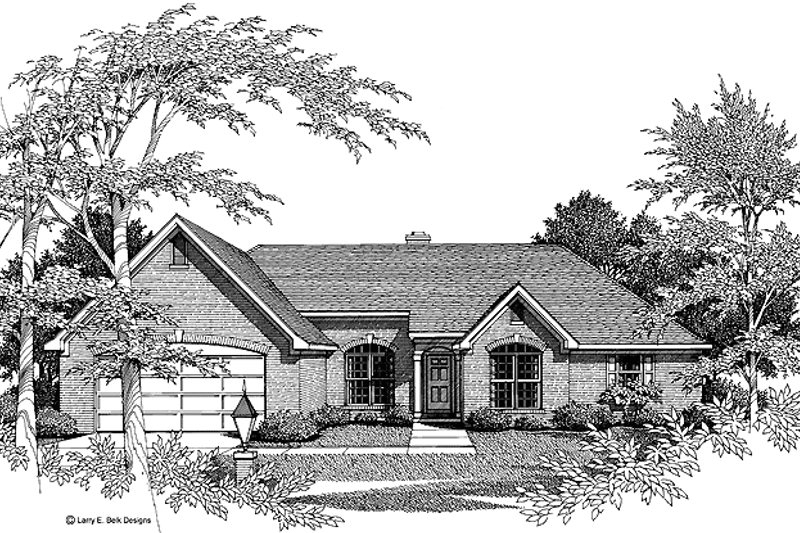 House Blueprint - Ranch Exterior - Front Elevation Plan #952-132