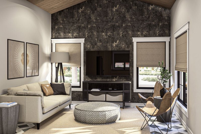 Dream House Plan - Interior - Family Room for Adobe / Southwestern House Plan #455-438 - 1 bed, 1 bath